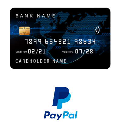 Paiement par carte bancaire ou Paypal.